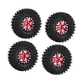 thumbnail image 3 of Milaget 4 Pcs 1/18 1/24 Roues et Pneus de Voiture RC Crawler Accessoire pour SCX24 TRX4M Rouge, 3 of 9