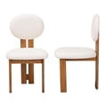 thumbnail image 3 of Pemberly Row Cream Fabric and Brown Wood 2-Piece Dining Chair Set, 3 of 9