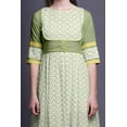 thumbnail image 5 of Bimba Green Swirl & Floral Block Indian Kurtas For Women Long Anarkali Kurta Chic Style Tunic Ethnic Kurti-Large, 5 of 6