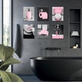 thumbnail image 3 of Glam Fashion Bathroom Wall Decor Prints Glitter Tissue Canvas Posters Black and Pink Wall Art Modern Women Funny Bathroom Wall Paintings Set of 6, 8x10 in (𝗙𝗿𝗮𝗺𝗲𝗱), 3 of 6