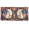thumbnail image 7 of Yayeee Kitchen Curtains Tier Set of 2 Light Filtering 57"x24" Over Sink Window Panels, Baseball Pattern, 7 of 7
