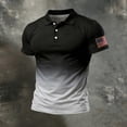 thumbnail image 3 of 250 Anniversary Usa Polo Shirts for Men American Flag Print V Neck Lapel Collar Short Sleeve Tops Independence Day Patriotic Star Relaxed Fit Soft Tshirts, L, #01 Light Gray, 3 of 3