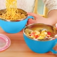 thumbnail image 6 of Kbndieu Stainless Steel Bowl Double Layer with Lid Handle Cup Ramen Bowl Soup Bowl Insulated Fresh Lunch Box on Clearance, 6 of 6