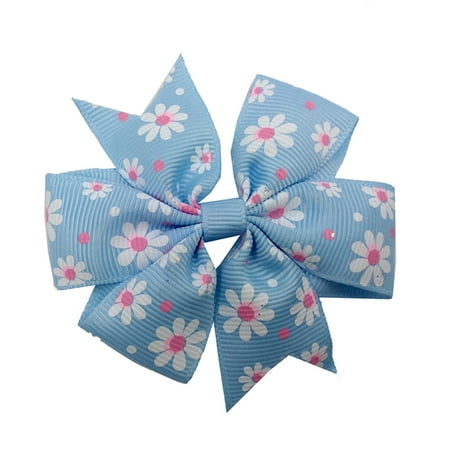 

nsendm Toddler Baby Girls Floral Prints Hair Clip Bowknot Hairpin Headwear Things for A 9 Year Old Girl Hairclip D One Size