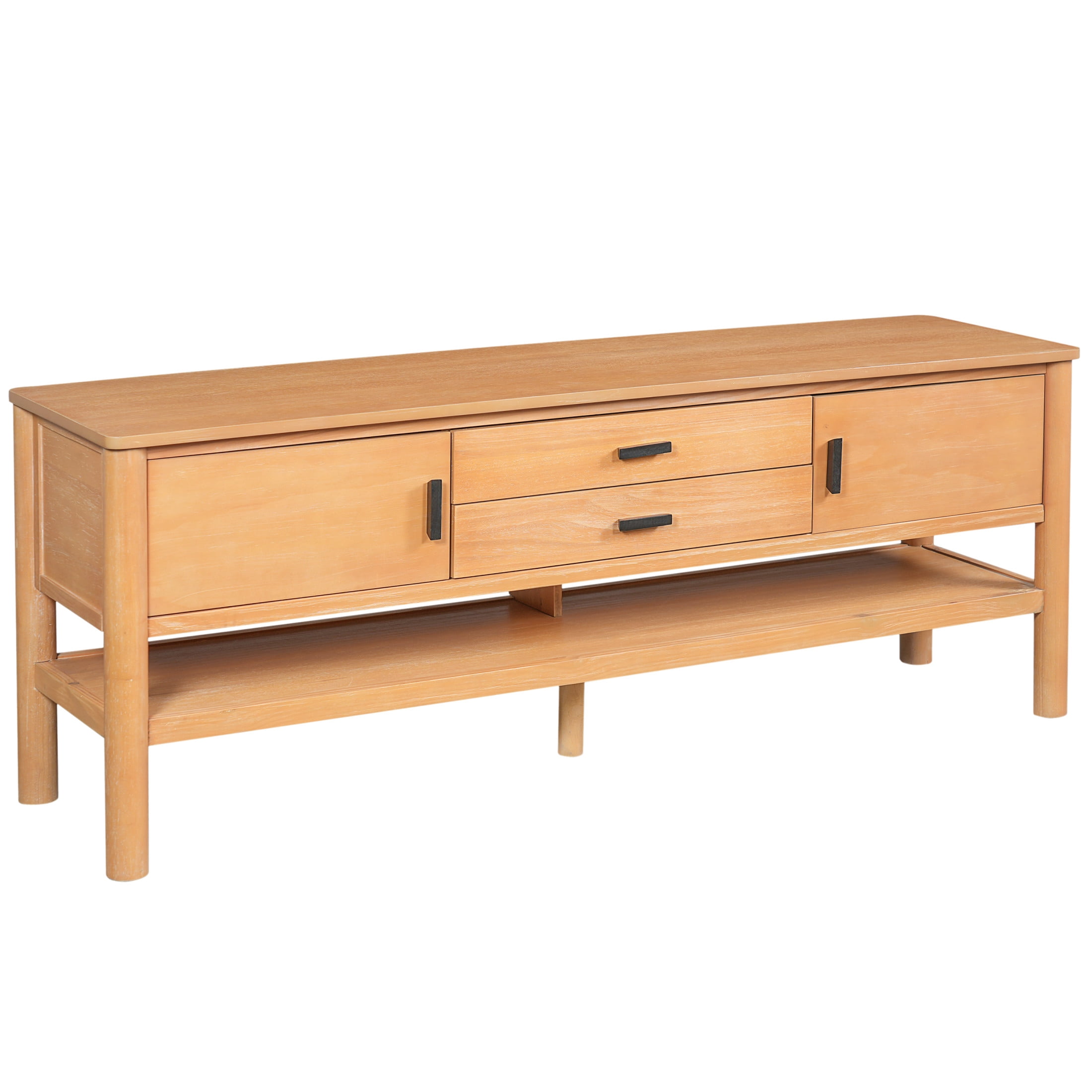 Christopher Knight Home 70" Modern Wood TV Stand, Media Console with Doors and Drawers, Light Oak