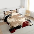 thumbnail image 3 of Manfei Brown Red Black Ombre Queen Comforter Set 3 Pieces, Abstract Oil Painting Bedding Sets, Watercolor Gradient Bedding Comforter Set, Super Cozy Room Decor, 3 of 8