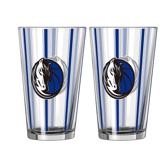 Logo Brands Dallas Mavericks Two-Piece 16oz. Striped Pint Glass Set
