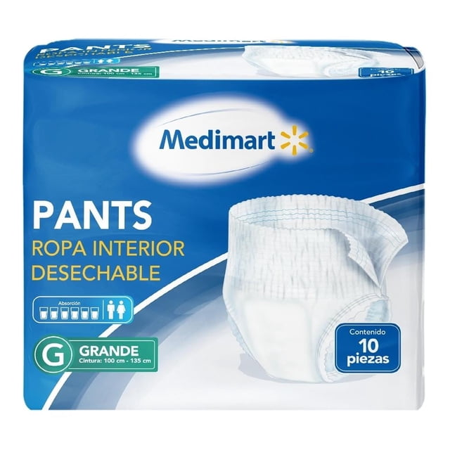 Ropa interior desechable Medimart pants grande 10 pzas