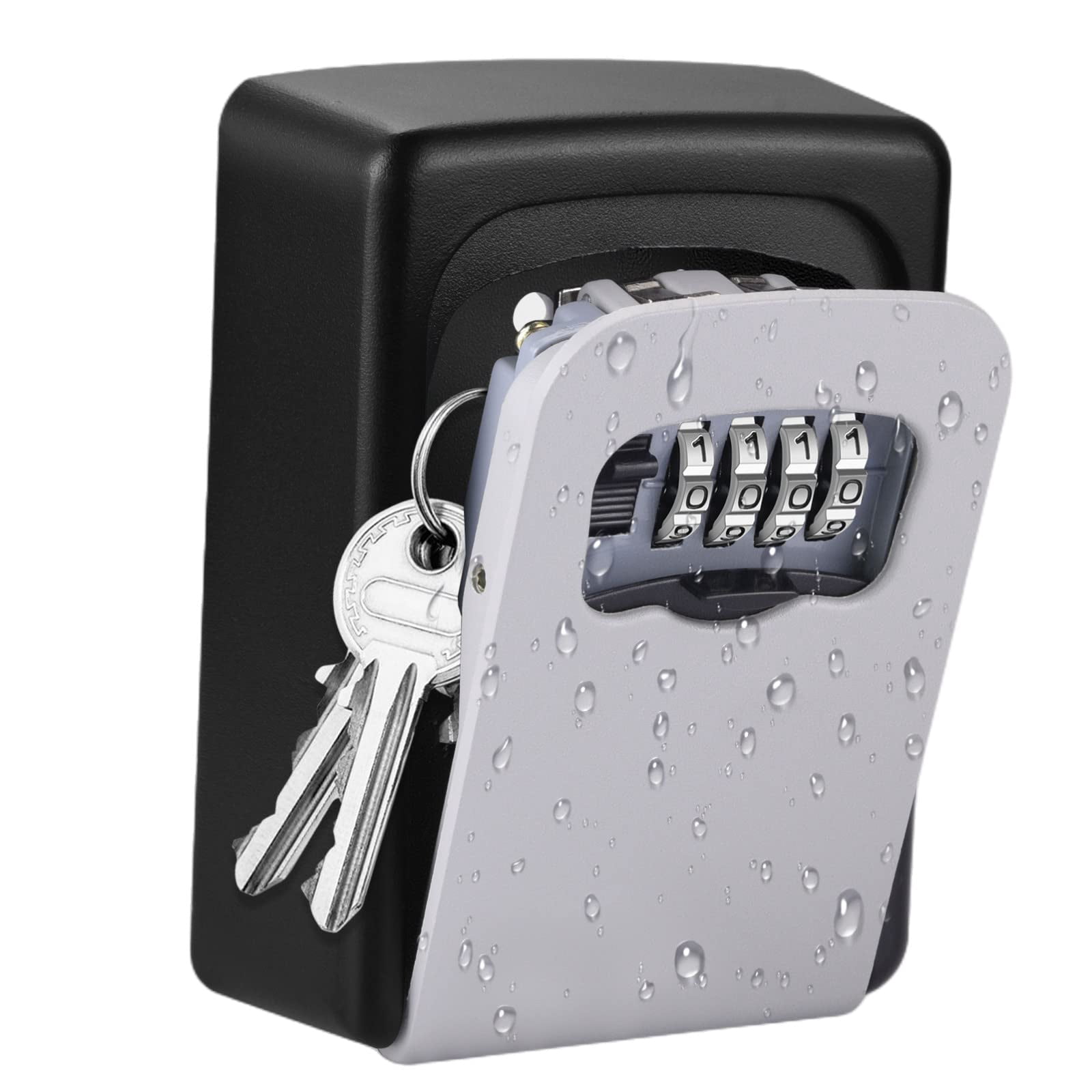 Aluminum Alloy Key Safe: Weatherproof Wall Mount Key Lock Box For Outdoor & Indoor Use, Customizable Secure Combination, Spacious Storage, Heavy Duty, Easy Installation, Suitable