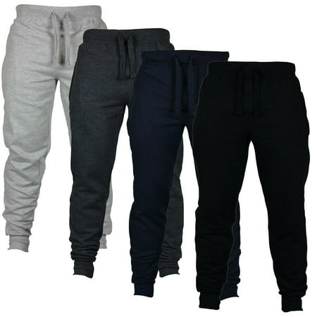 Cathery Mens Plain Grey/Black/Navy Fleece Joggers Pants Trousers Jogging Bottoms - S-XXL