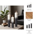 thumbnail image 5 of Stylish Modern Taper Candle Holders for Home Decor- Decorative Candle Stick Holder Perfect for Mantel, Console Table, or Table Centerpiece - Elegant Table Decor and Home Accent - Set of 3, 12", Black, 5 of 12