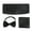 Black, variant on Adult Men Formal Wedding Tuxedo Accessory Tie Set with Pocket Square Cummerbund