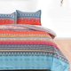 thumbnail image 4 of Juego de Funda Nórdica Boho Rojo Azul Colorido Retro Rayas 3pc 90 x 90 Lujo, 4 of 9