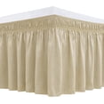 thumbnail image 1 of GFDYREE Wrap Around Bed Skirts with Adjustable Belts for King & Cal King Beds 15" Drop, Sand Elastic Dust Ruffles Easy Fit Wrinkle Resistant Silky Fabric Solid Machine Washable, 1 of 7