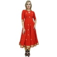 thumbnail image 3 of Atasi Readymade Designer Party Wear Indian Red Anarkali Suit Set Clothing - 8, 3 of 9