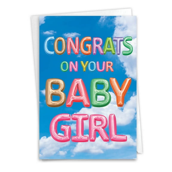 NobleWorks C5651LBBG Envelope Included Successful Baby Delivery Card, Blue