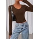 thumbnail image 4 of Remera PRETTYGARDEN Otoño 2025 Crop Top Ajustado Marrón XS, 4 of 8