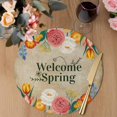 thumbnail image 3 of Spring Flowers Round 13 Inch Placemats Set of 4, Farmhouse Vintage Botanical Florals Plants HeatResistant Non Slip Place Mats for Dining Table, Wipeable Braided Kitchen Table Mats for Housewarming, 3 of 9