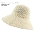thumbnail image 3 of Happy Date Women Foldable Straw Bucket Cloche Summer Sun Beach Hat Packable UPF50+, 3 of 4