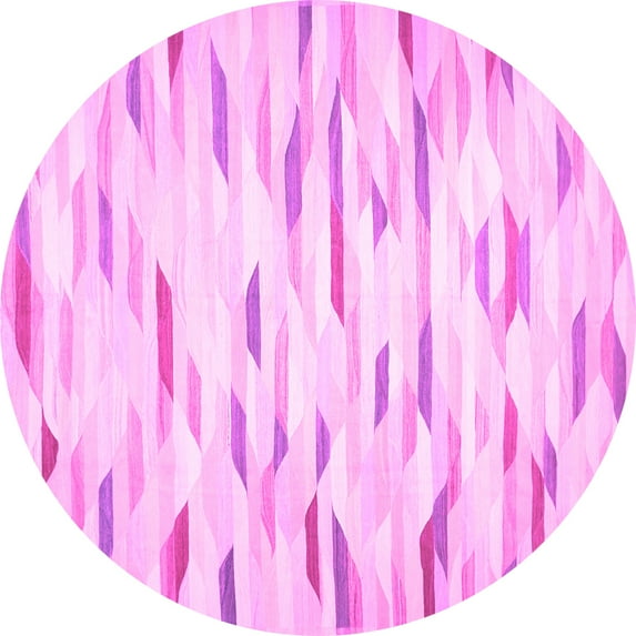 Ahgly Company Indoor Round Solid Pink Modern Area Rugs, 6' Round