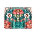 thumbnail image 1 of BSDHOME Blooming Poppies abstract Seamless Pattern Window Curtain Kitchen Curtain 26x39 inches (Two Piece), 1 of 3