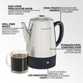 thumbnail image 4 of HomeCraft 10-Cup Stainless Steel Electric Percolator Coffee Pot with Stay Warm Function, 4 of 8