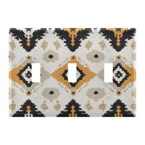 Yayeee Toggle Light Switch Wall Plate 3-Gang 6.37"x4.48" Decorative Outlet Cover, White and Black