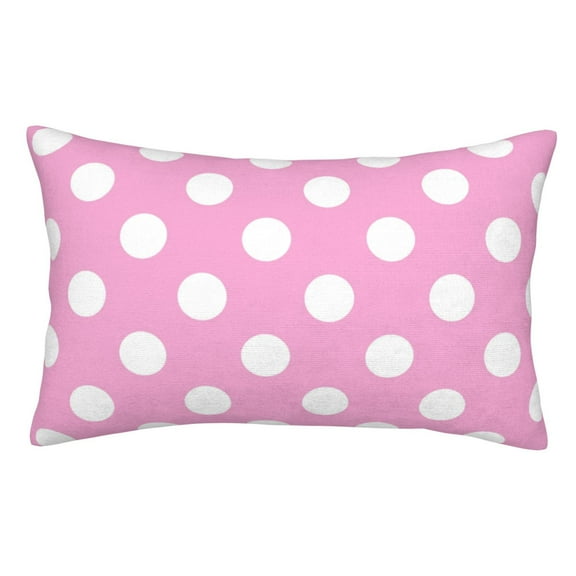 Vsdgher Pink And White Polka Dot Pillow Cases, Pillow Covers - suit sofa or office-14"x20"