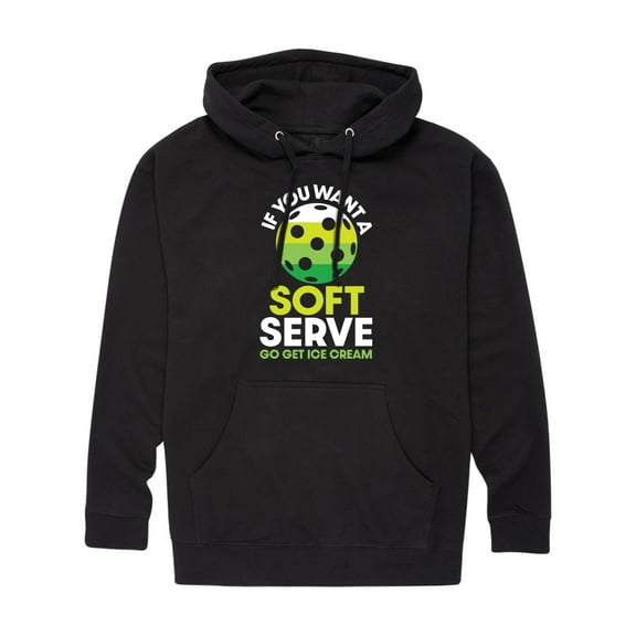 Instant Message - If You Want Soft Serve Pickleball - Men's Pullover Hooded Fleece Sweatshirt