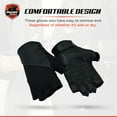 thumbnail image 3 of Daniel Smart Men’s Textile & Leather Gloves – Fingerless Motorcycle Gloves with Reflective Pipping and Gel Palm, 3 of 5
