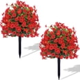 thumbnail image 7 of IMossad 22in Artificial Violets Flowers with Ground Spikes - Outdoor Fake Shrubs for Garden, Porch, Patio - Fade-Resistant & Weatherproof, 7 of 7