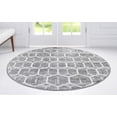 thumbnail image 3 of Rugs.com Lattice Trellis Collection Rug – 5 Ft Round Gray Low-Pile Rug Perfect For Kitchens, Dining Rooms, 3 of 9
