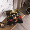 thumbnail image 5 of KLL Butterfly Flower Plant Skull Decorative Throw Pillow Covers Velvet Soft for Couch Sofa Bedroom Living Room Outdoor (No pillow core)- 20"x20", 5 of 5