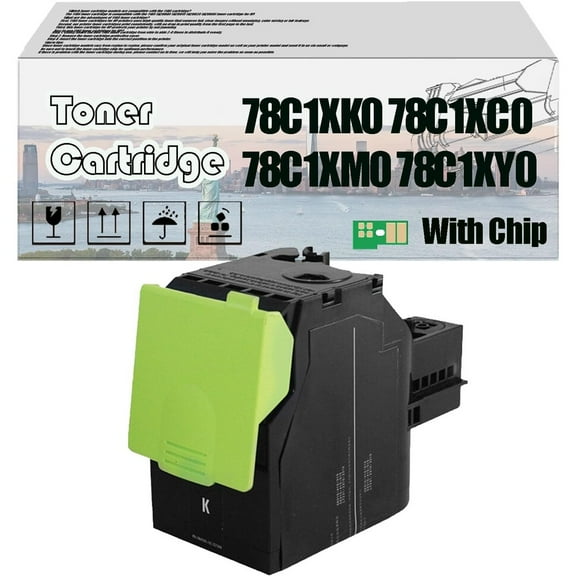 78C1XK0 78C1XC0 78C1XM0 78C1XY0 Toner Cartridge, Compatible for Lexmark CS421dn CS521dn CS622de CX421adn CX522ade CX622de CX625adhe CX625ade Printers