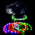 thumbnail image 2 of 1 collar de perro con luz LED recargable y de longitud ajustable, collar de perro con luz con 3 modos de iluminación, collar de luz impermeable para perro gato pequeño mediano grande verde, 2 of 5