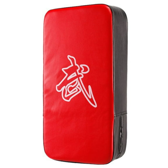Yucurem Taekwondo Kick Shield - Muay Thai MMA Karate Kickboxing Training Pads - Curved Leather Strike Shield (Red Black)