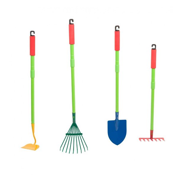 Grow With Me Garden Tool Set for Kids with Adjustable Shovel, Hoe, Leaf