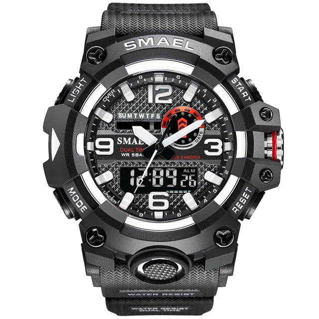 SMAEL 8035 Reloj deportivo multifuncional informal para hombre, resistente al agua hasta 50 m, electrónico