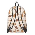 thumbnail image 3 of Football Megaphone Beige Pattern Backpack for School, Cute School Bag with Adjustable Shoulder Straps and Padded Back, 15.7"x11.8"x5.5", 3 of 5