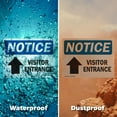 thumbnail image 6 of (2 Pack) Visitor Entrance [Up Arrow] OSHA Notice Sign 14 Inch X 10 Inch Plastic Sign, Weather Resistant, UV Protected for Workplace, Business, and Construction Site, Made in the USA, 6 of 8