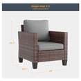 thumbnail image 2 of ACEGOSES Outdoor Patio Wicker Chairs Set of 2, Brown Rattan Seating with Thick Cushions for Lawn or Poolside, Gray, 2 of 6