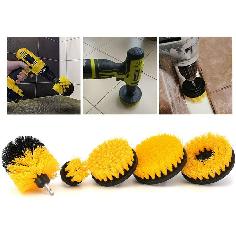 ELITRA HOME Grout Brush Scrubber Head V-Shaped Twist-on Attachment Tough  Bristles for Narrow & Wide Kitchen Shower Tub Tile Surfaces