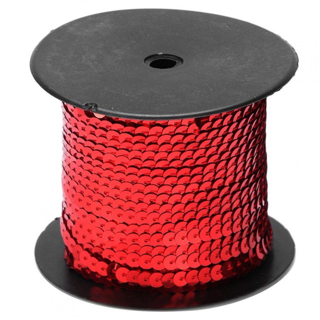Filfeel Sequin Paillette Trim String Sequin String 6mm Cloth Auxiliary Decorative Accessory 100Yard For Jewellery Making, Ribbon Making, Costumes, Sewing And Embellishments
