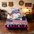 thumbnail image 5 of Manfei American Flag Twin Sheets, Retro 250 Anniversary Bedding, Red Blue White, Navy Reversible 3 Pieces (1 Flat Sheet, 1 Fitted Sheet and 1 Pillowcase), 5 of 6