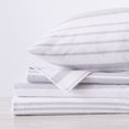 thumbnail image 4 of Great Bay Home Turkish Cotton Solid Flannel Sheet Set  (Full, Soft Grey - Stripe), 4 of 6