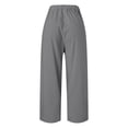 thumbnail image 5 of Huowey Women'S Capris Pants Casual Summer Solid Color Classic Wide Leg Breathable Comfortable Loose Trousers With Pockets Quickly Dry Baggy Trousers Stylish Joggers,Grey,M, 5 of 5