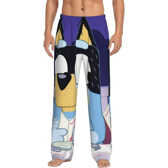 Silaia Bluey Print Mens Pajama Pants,Sleep & Lounge Pants, Men's Pajama Bottoms,PJ Bottoms with Pockets and Drawstring/Elastic Waist-