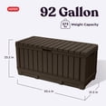 thumbnail image 2 of Keter Kentwood 92 Gallon Resin Deck Box-Organization and Storage for Patio Furniture Outdoor Cushions, Throw Pillows, Garden Tools and Pool Floats, Brown, 2 of 9