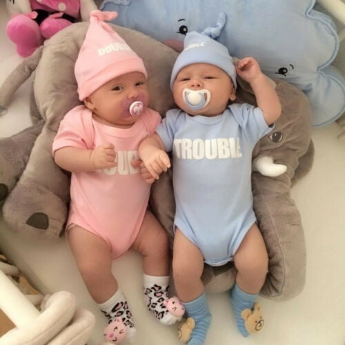 Newborn Infant Baby Boy Girl Cotton Romper Jumpsuit Bodysuit Hat Clothes Outfits