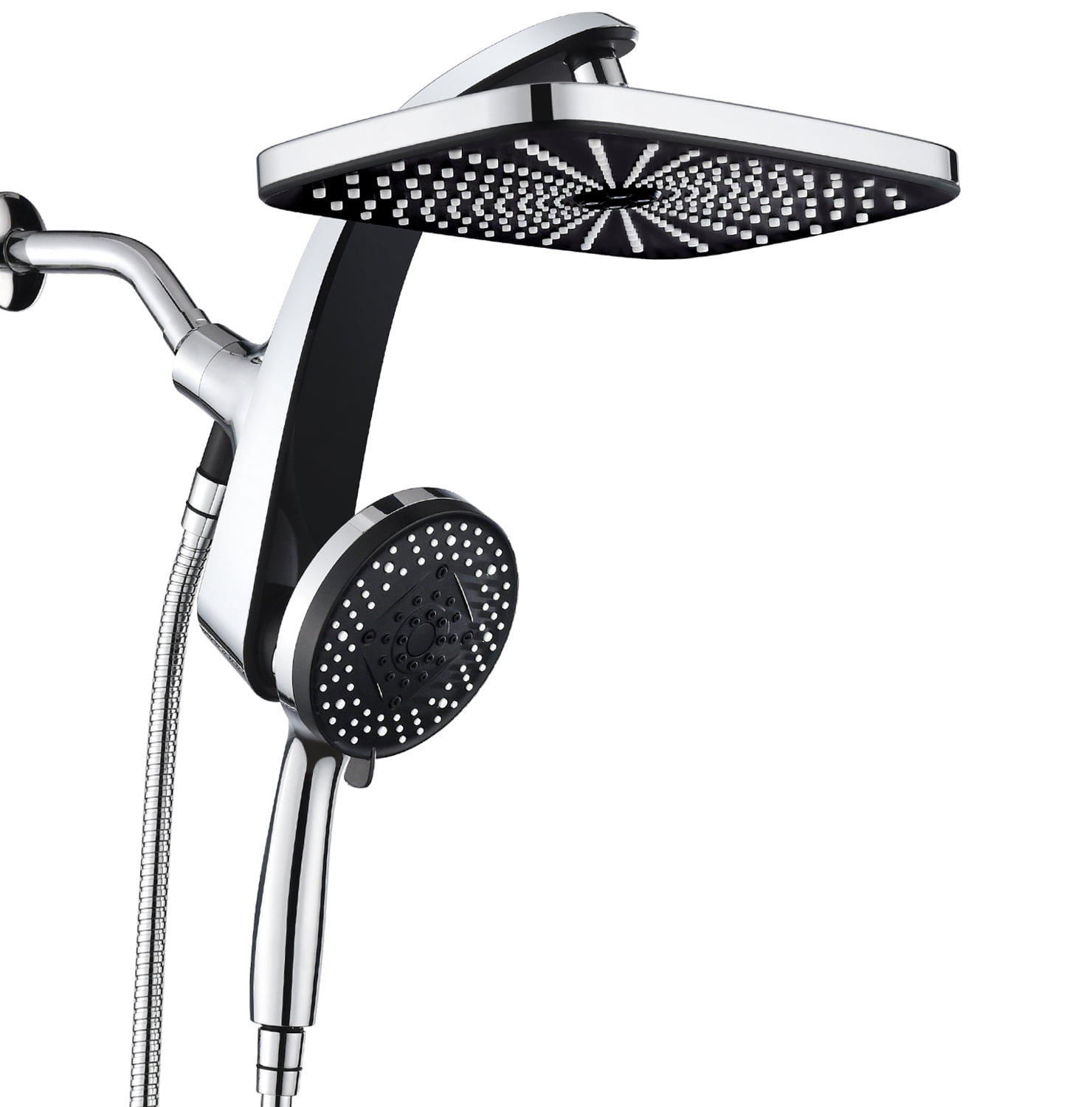 KESTE 12 Inch High Pressure Rain Shower Head with Handheld Spray Combo, 3+8+1 Spray Setting, Built-in Magnetic Docking, Dual Showerheads for Bathroom, Anti-Clog,Silver Chrome